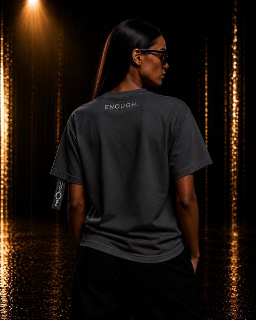 ENOUGH. OVERSIZED T-SHIRT — Anthracite Grey