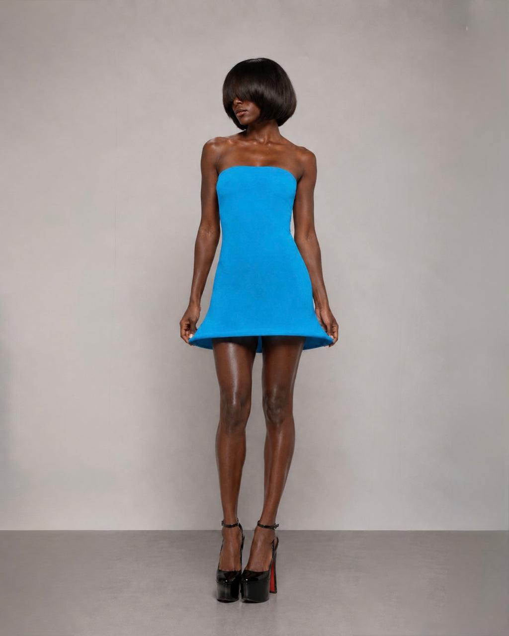 PROOVOC Bambole Dress - Azure Blue Spandex