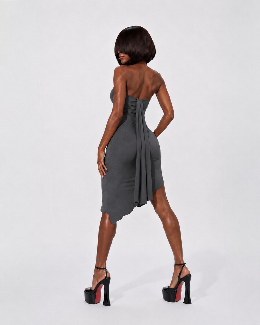PROOVOC Liquid Dress - Graphite Spandex