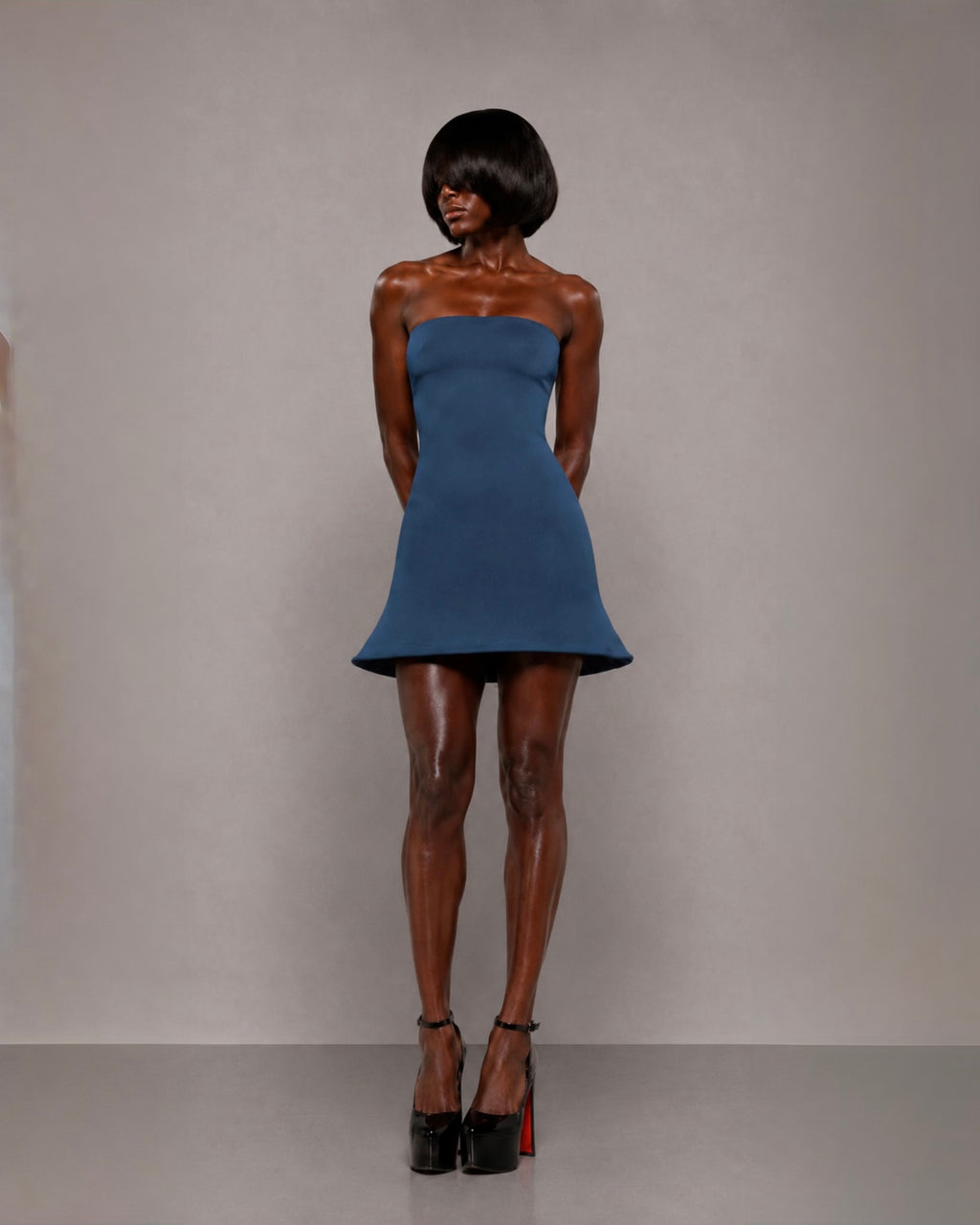 PROOVOC Bambole Dress - Slate Navy Spandex