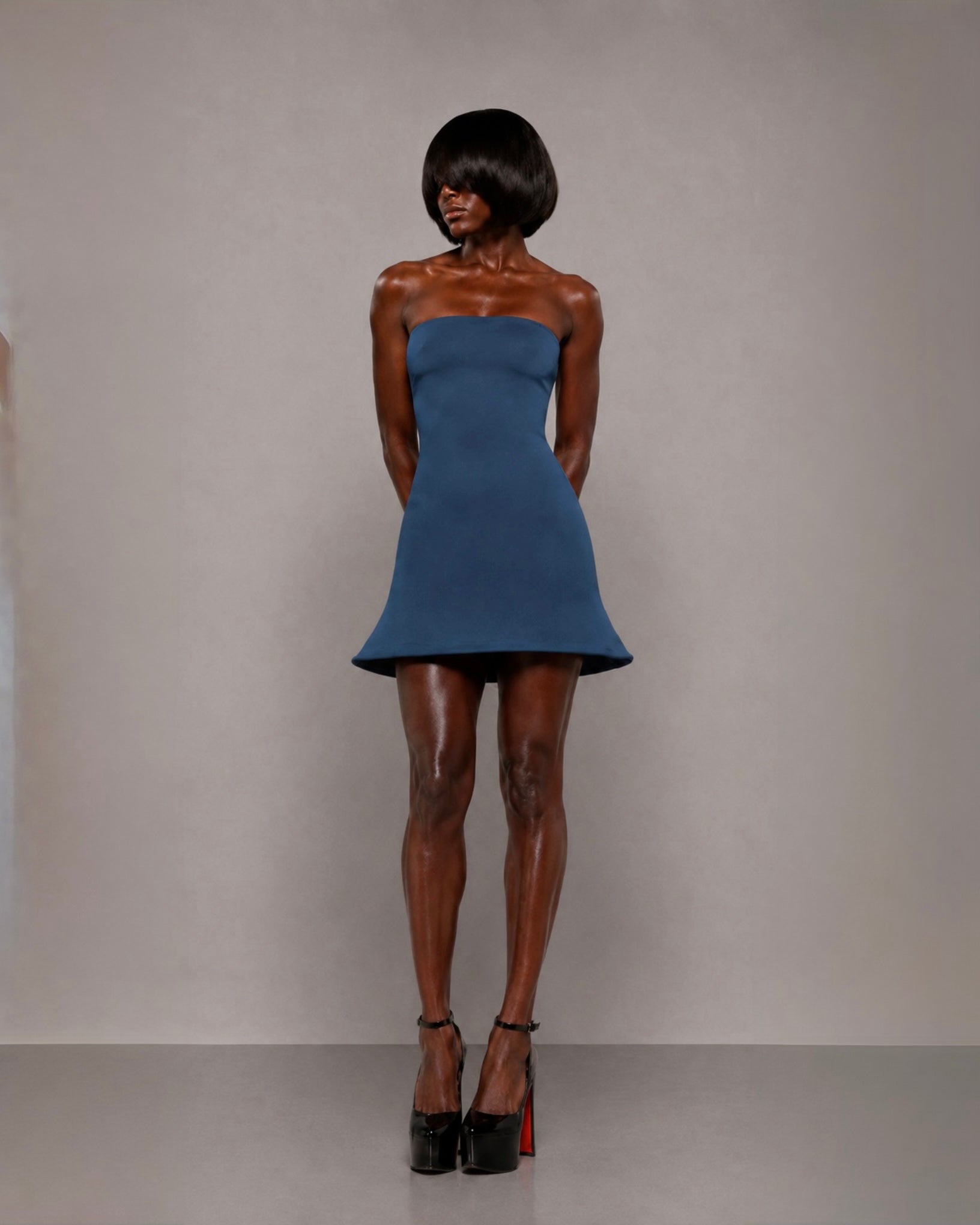 PROOVOC Bambole Dress - Slate Navy Spandex