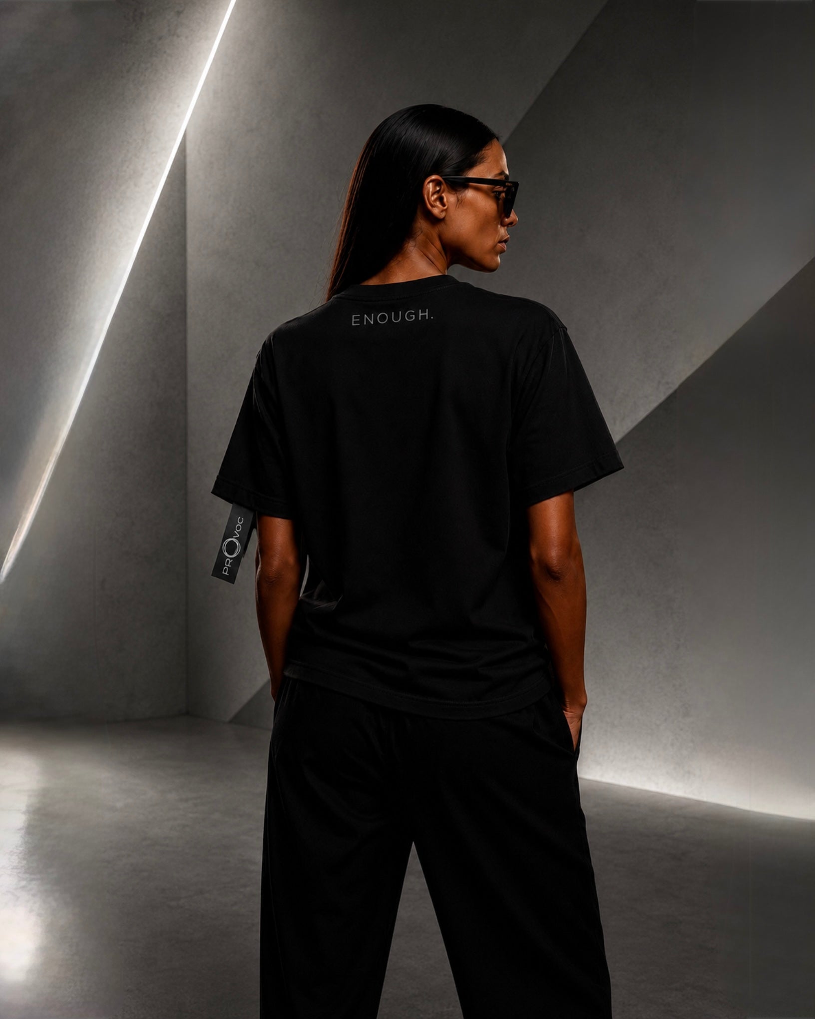 ENOUGH. OVERSIZED T-SHIRT — Black