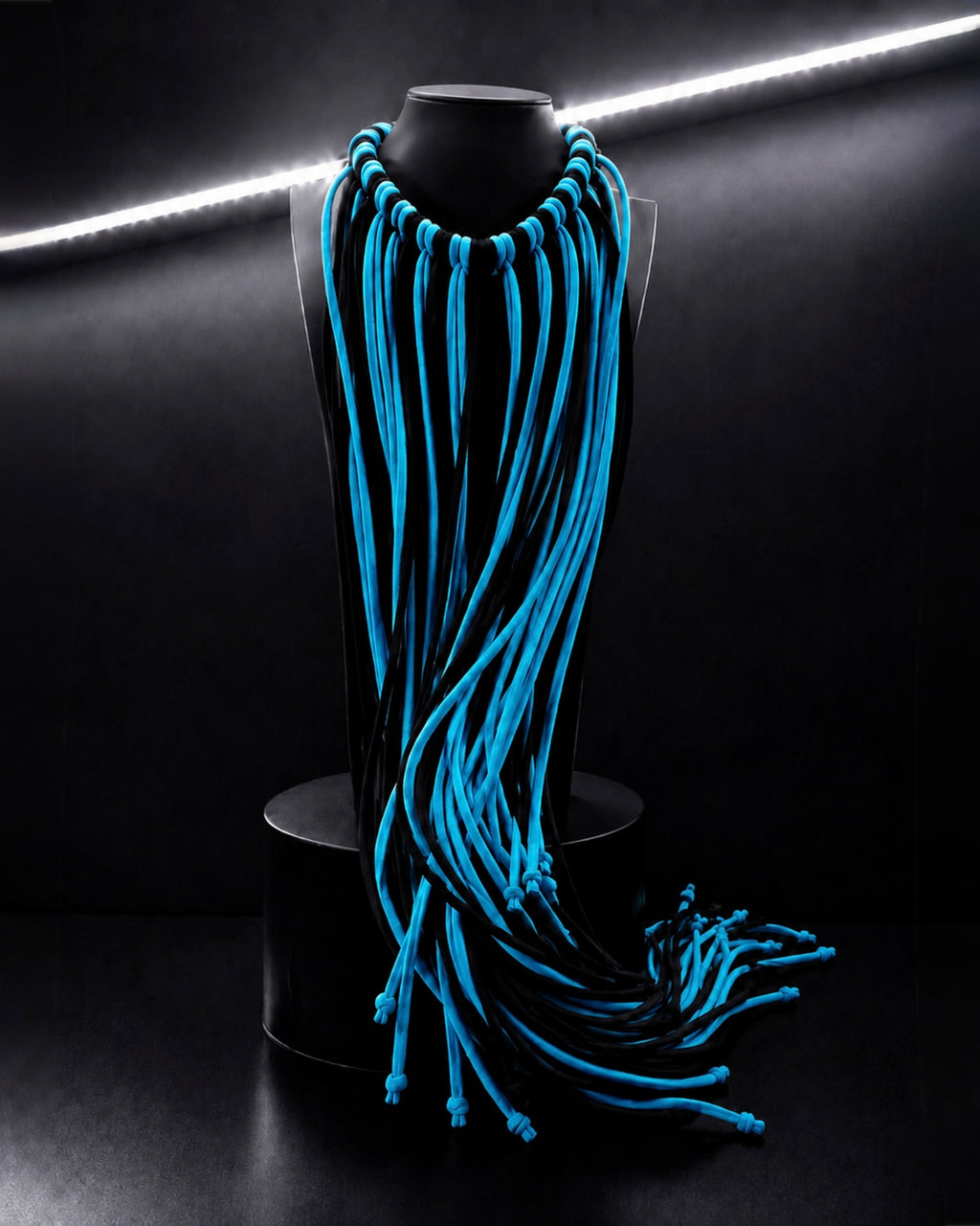 PROOVOC Atelier Couture Necklace Spandex - Black/Azure Blue