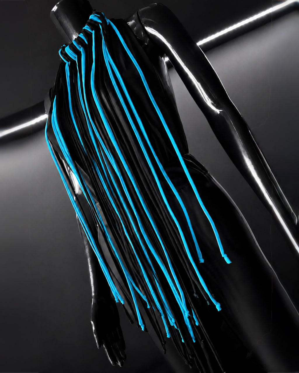 PROOVOC Atelier Couture Necklace Spandex - Black/Azure Blue