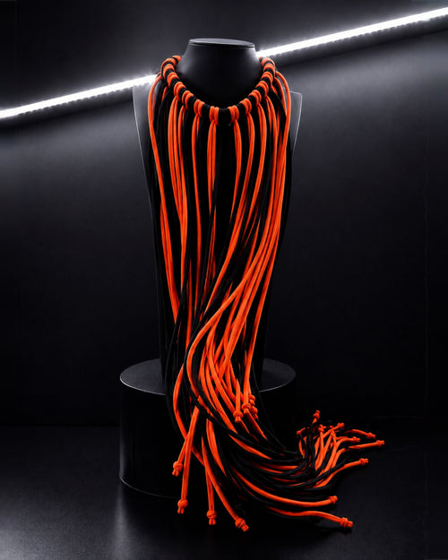 PROOVOC Atelier Couture Necklace Spandex - Black / Tangerin