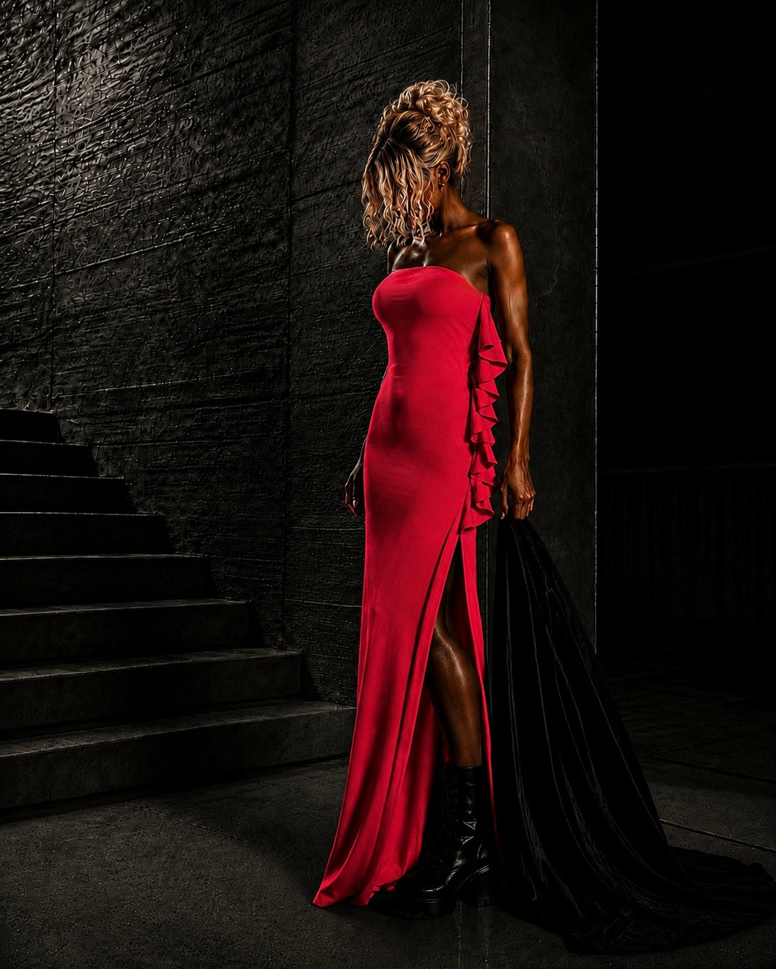 PROOVOC Onda Dress - Red Spandex