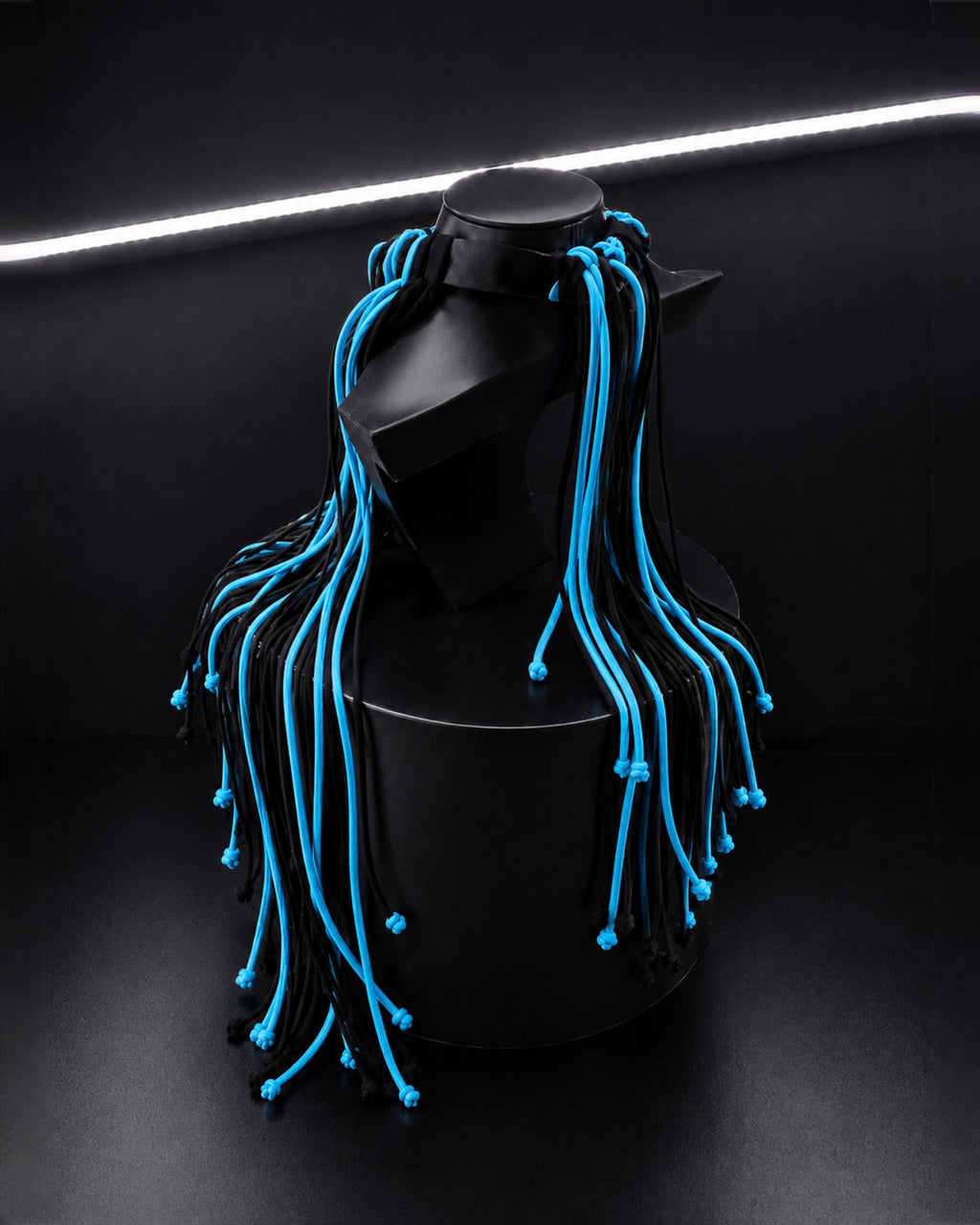 PROOVOC Atelier Couture Necklace Spandex - Black/Azure Blue