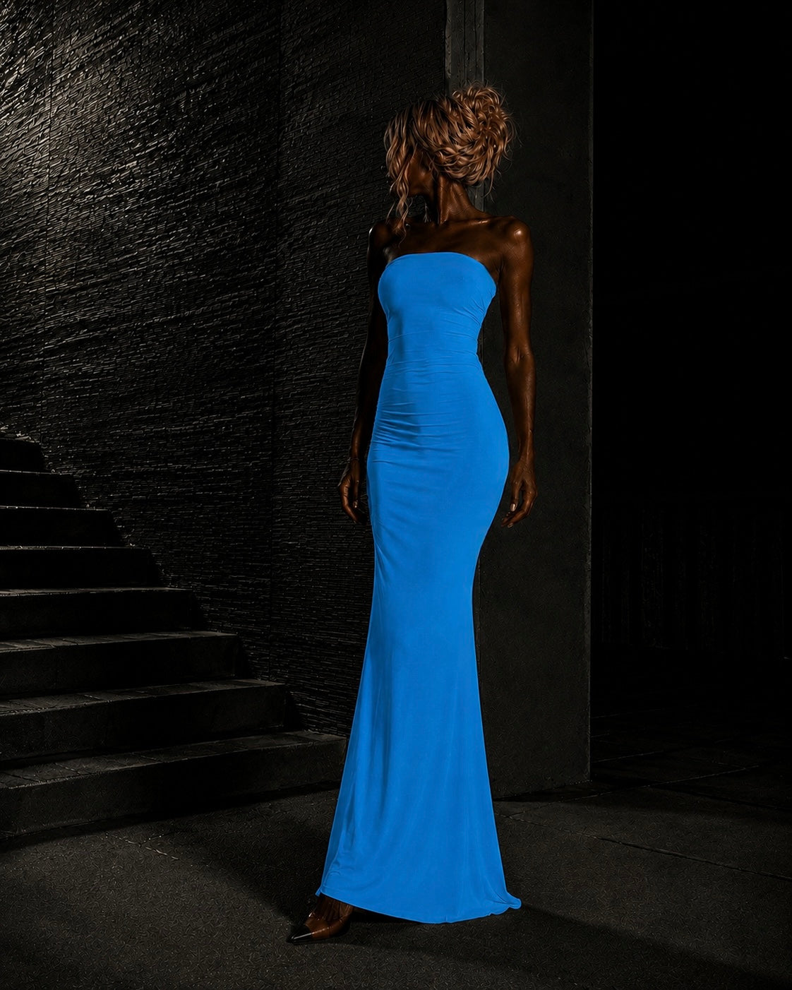 PROOVOC Onda Dress - Azure Blue Spandex