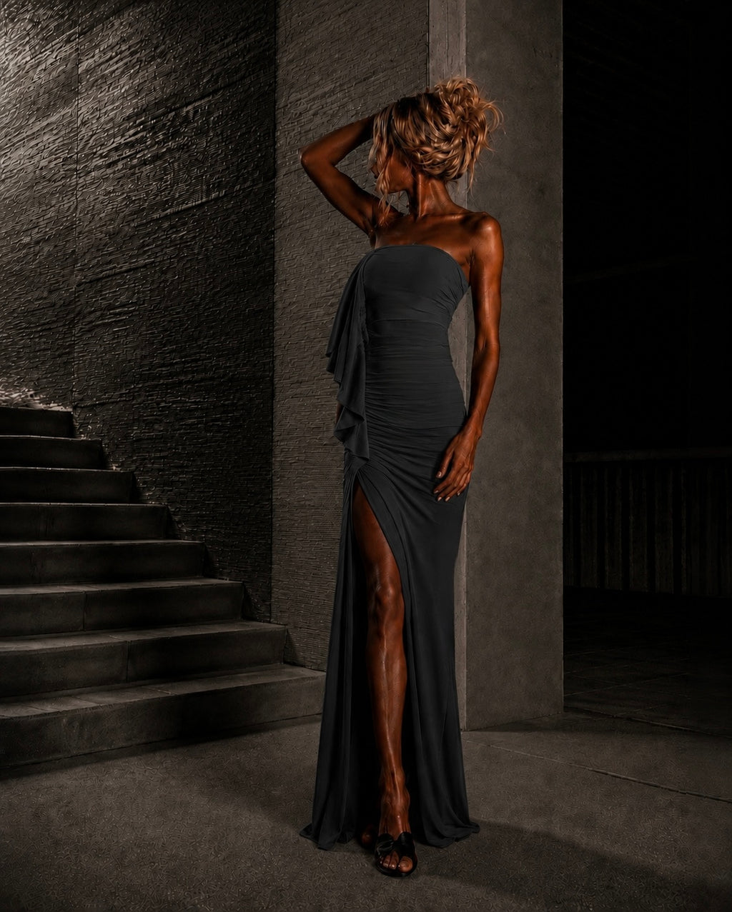PROOVOC Onda Dress - Graphite Spandex
