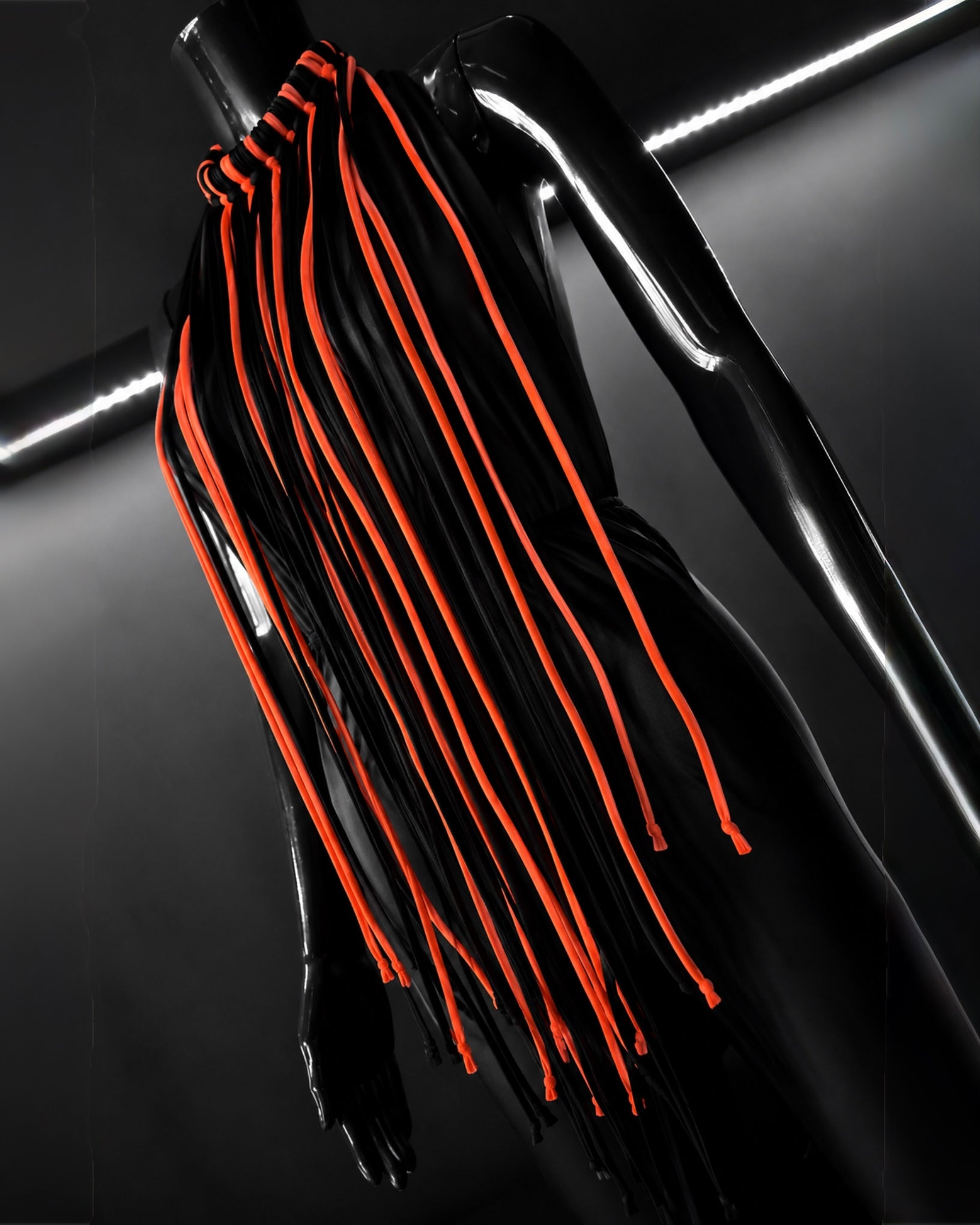 PROOVOC Atelier Couture Necklace Spandex - Black / Tangerin
