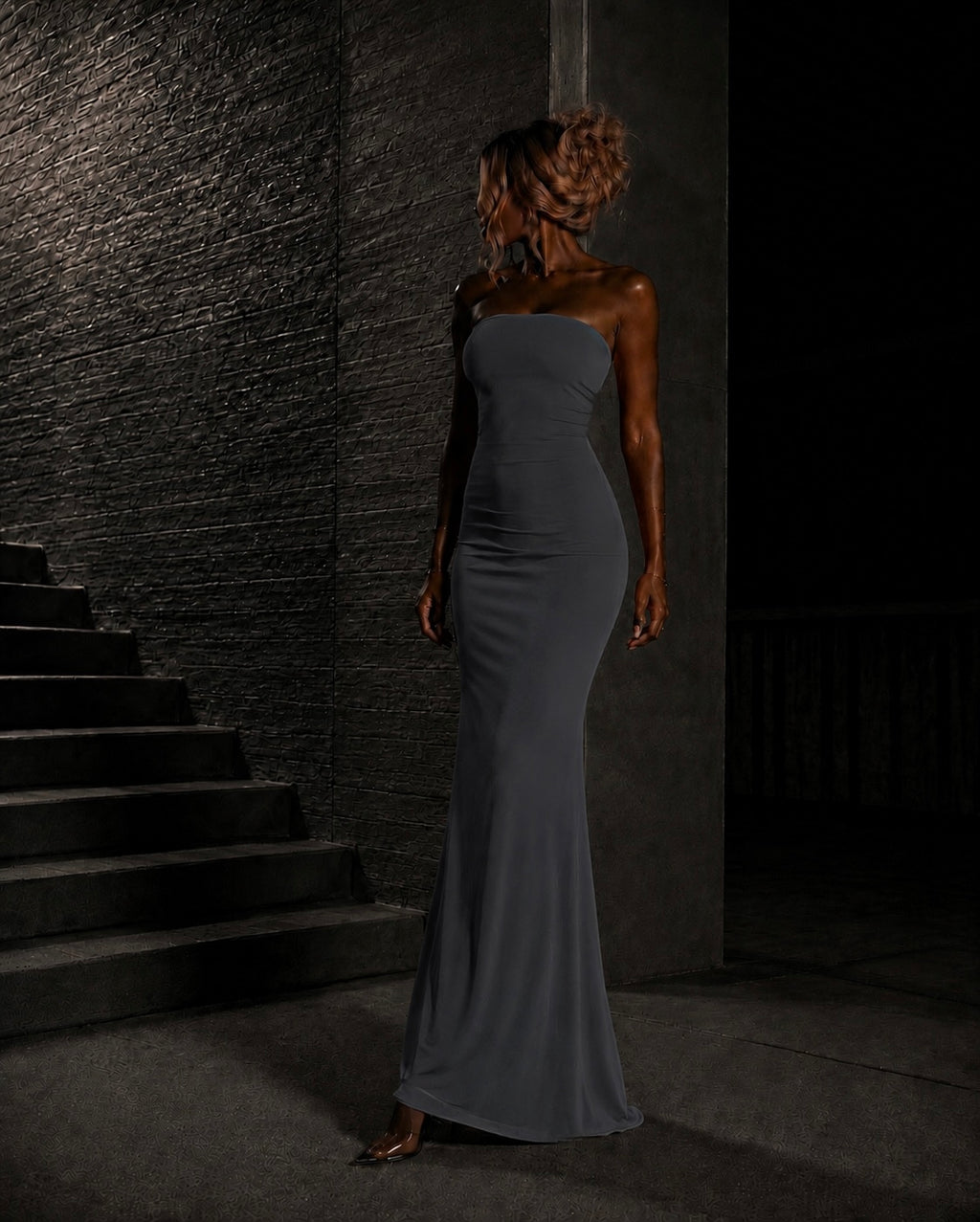 PROOVOC Onda Dress - Graphite Spandex