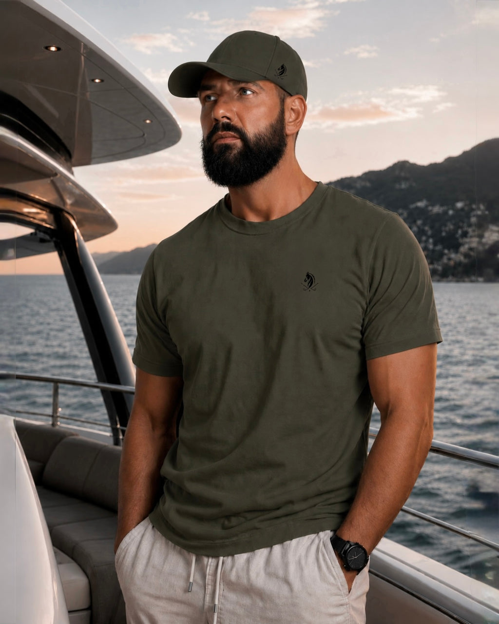 PROOVOC Club - T-Shirt Toupa Khaki / Black Logo