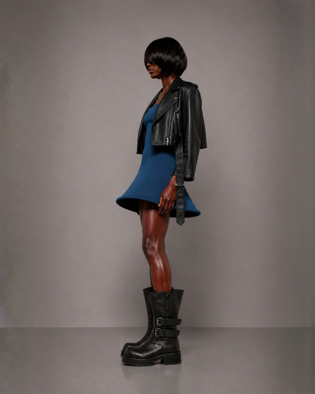 PROOVOC Bambole Dress - Slate Navy Spandex