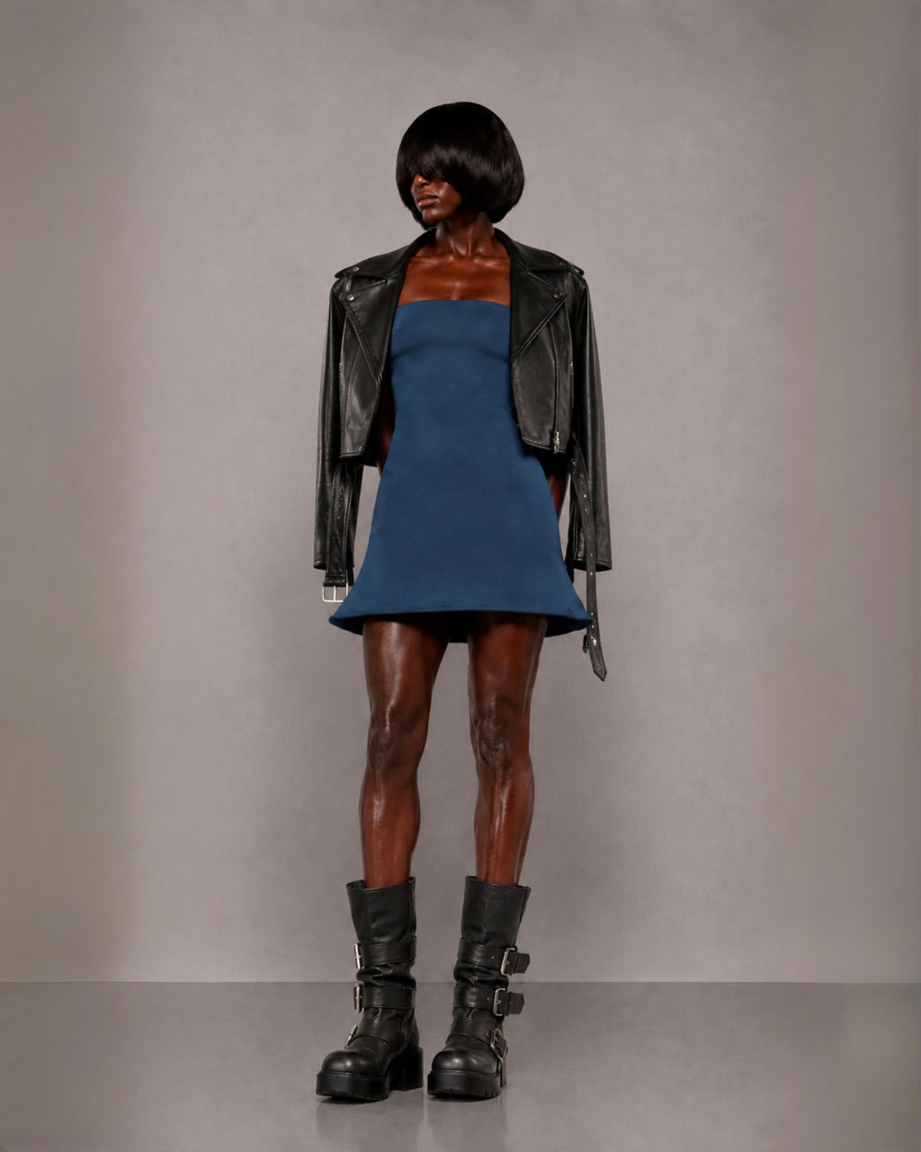 PROOVOC Bambole Dress - Slate Navy Spandex