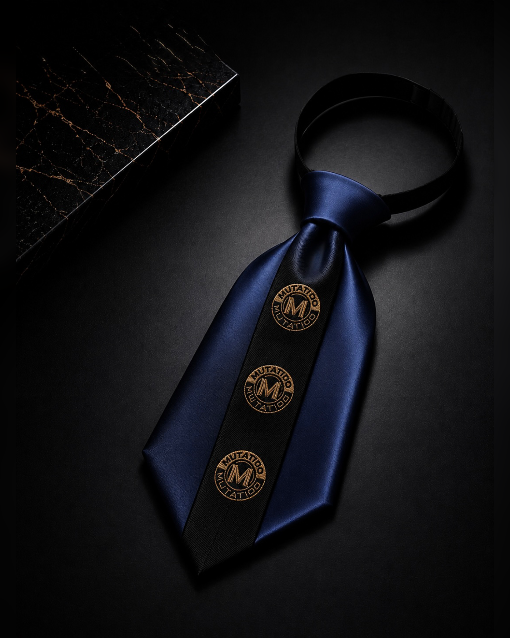 PROOVOC MUTATIOO Emblem — Mini Couture Tie ( Mini Krawat Couture) Obsidian Navy