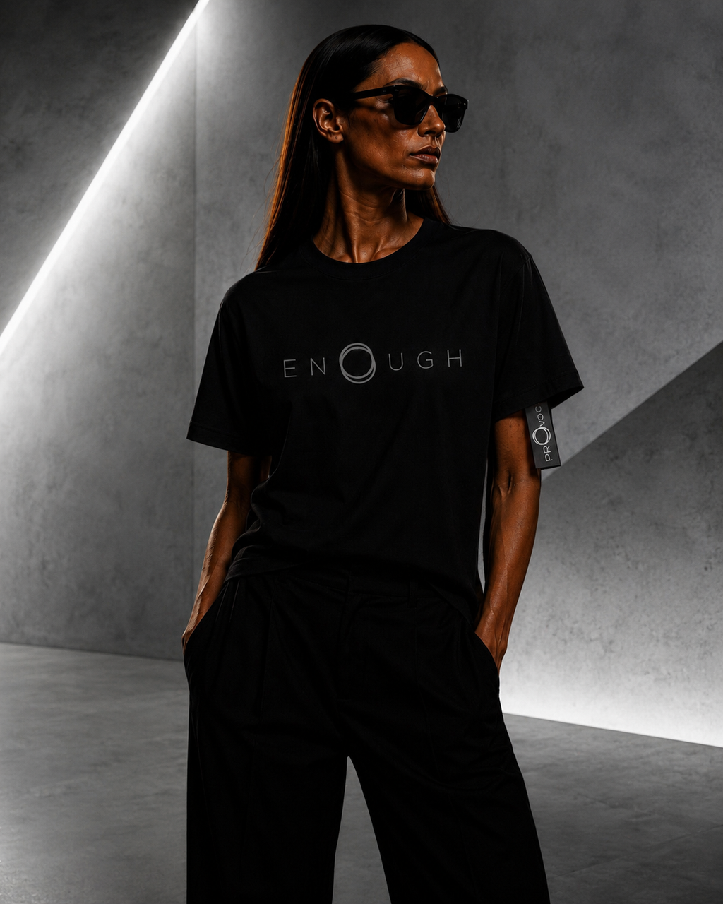 ENOUGH. OVERSIZED T-SHIRT — Black