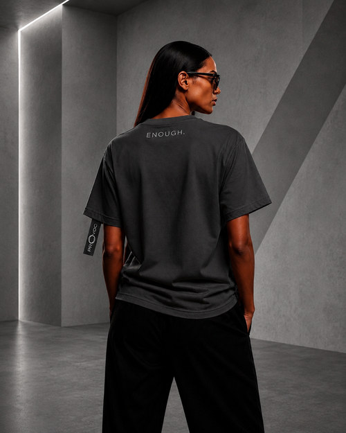 ENOUGH. OVERSIZED T-SHIRT — Anthracite Grey