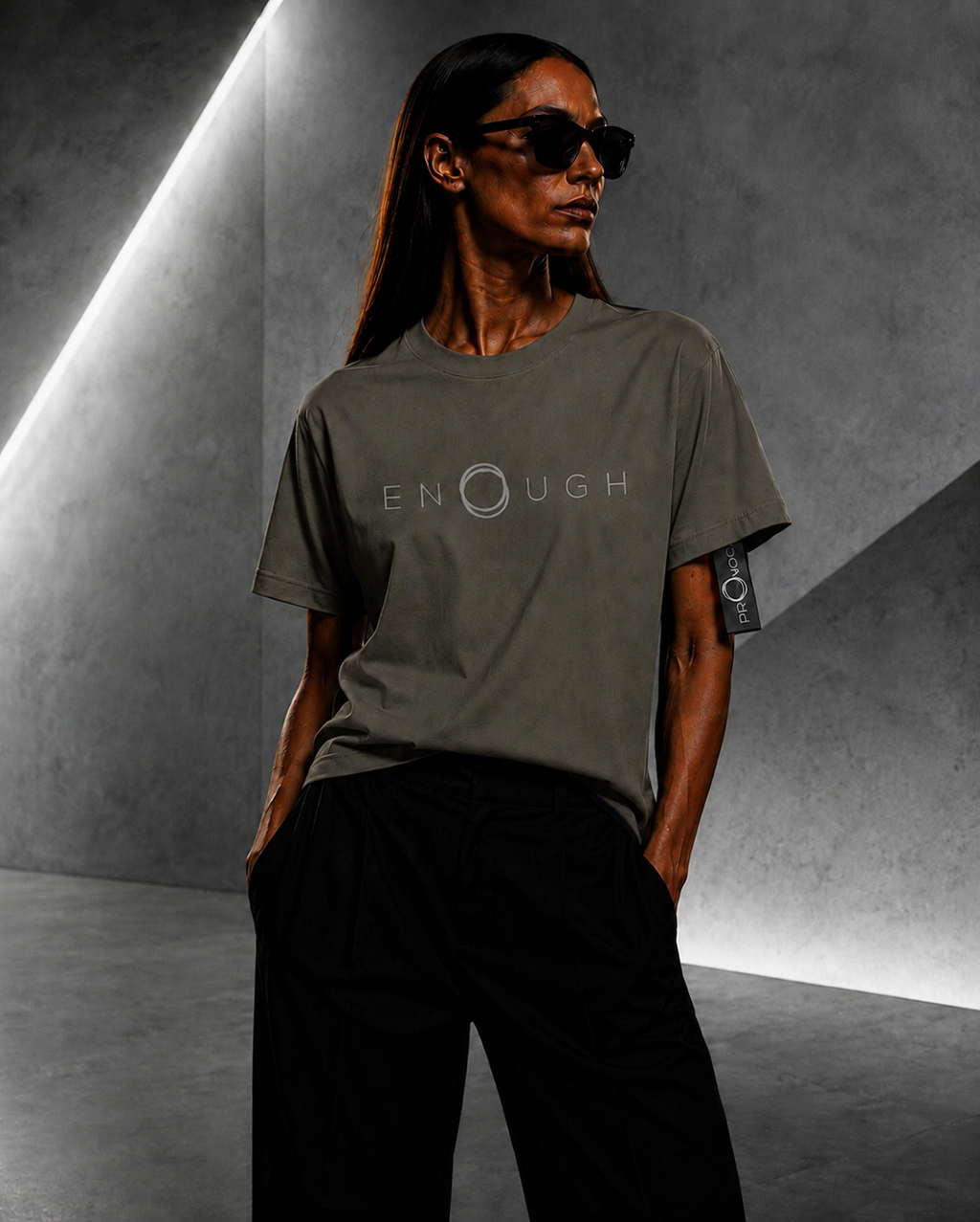 ENOUGH. OVERSIZED T-SHIRT — Taupe Khaki