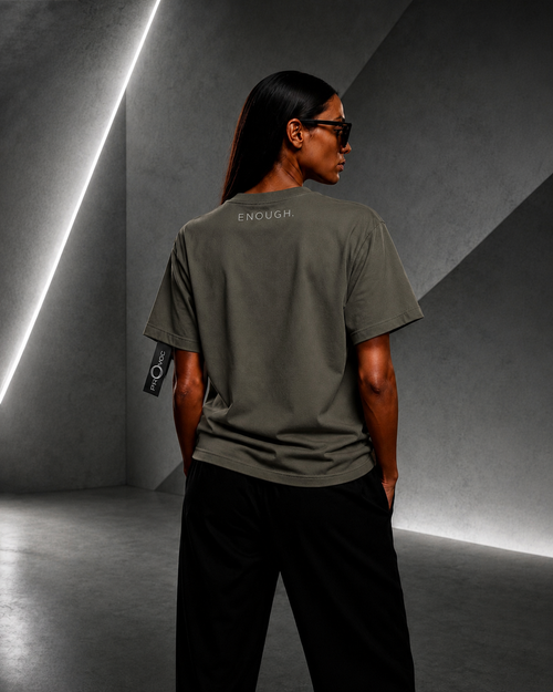 ENOUGH. OVERSIZED T-SHIRT — Taupe Khaki