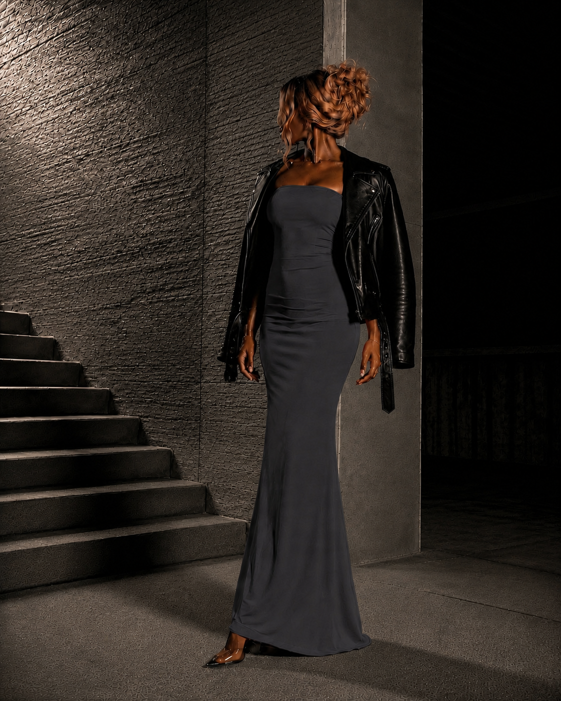 PROOVOC Onda Dress - Graphite Spandex
