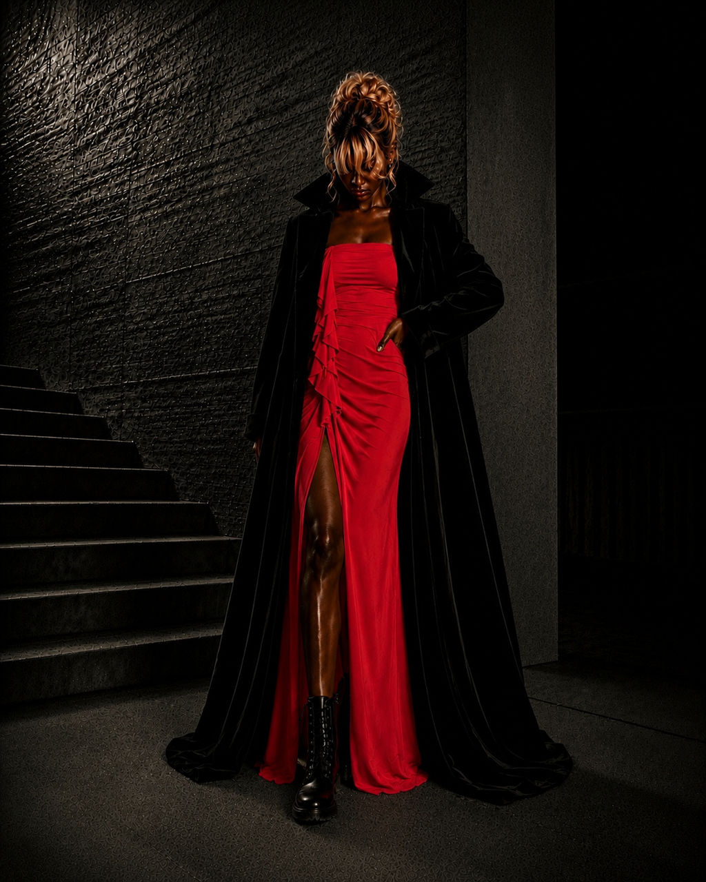 PROOVOC Onda Dress - Red Spandex