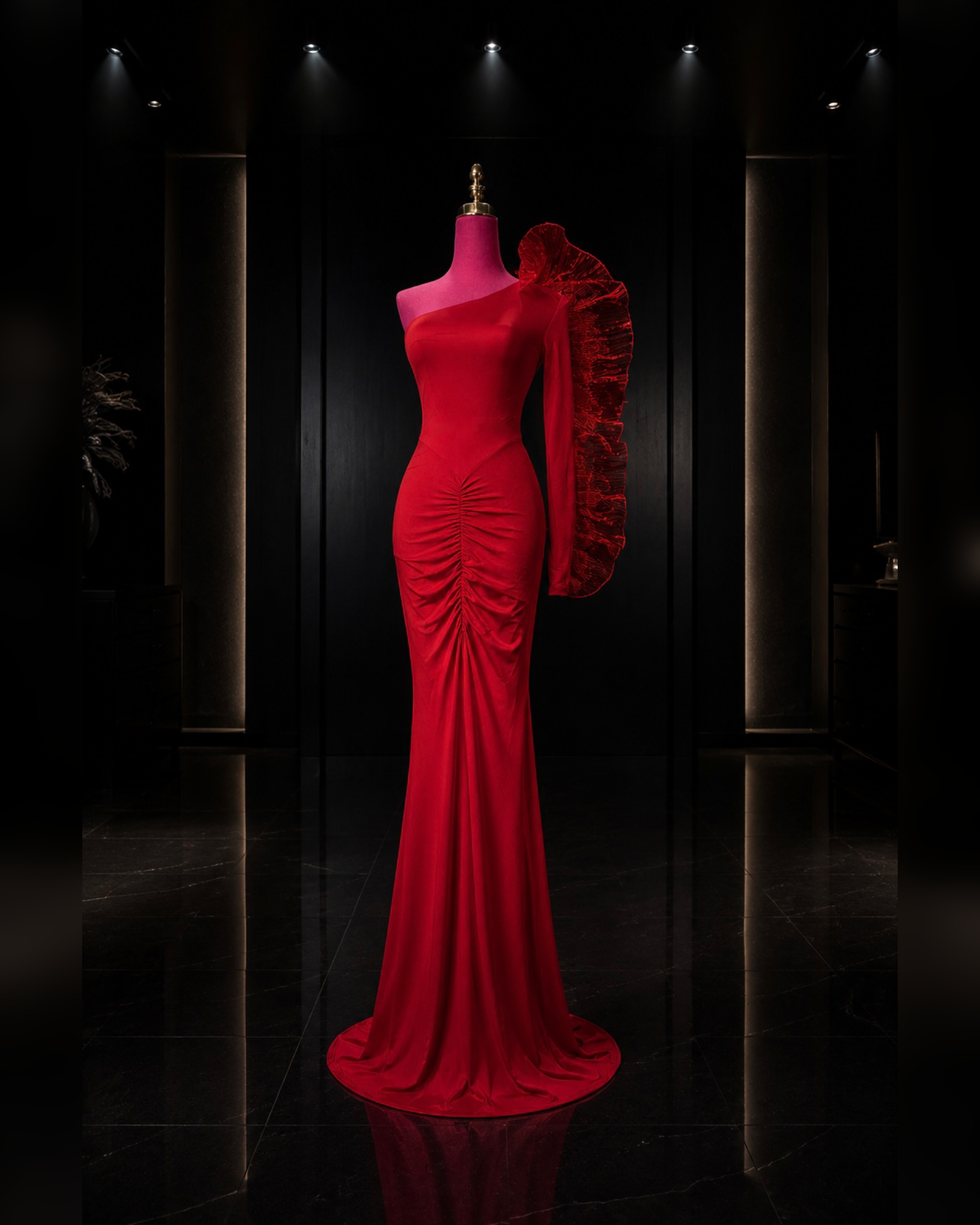 Proovoc Sculpit Maxi Dress - Red