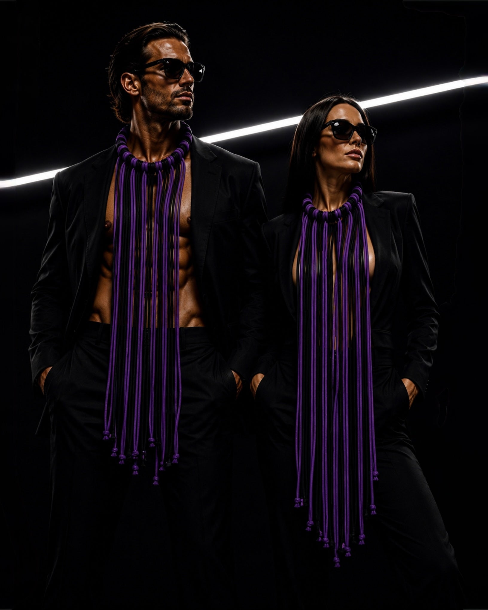 PROOVOC Atelier Couture Necklace Spandex - Black / Violet