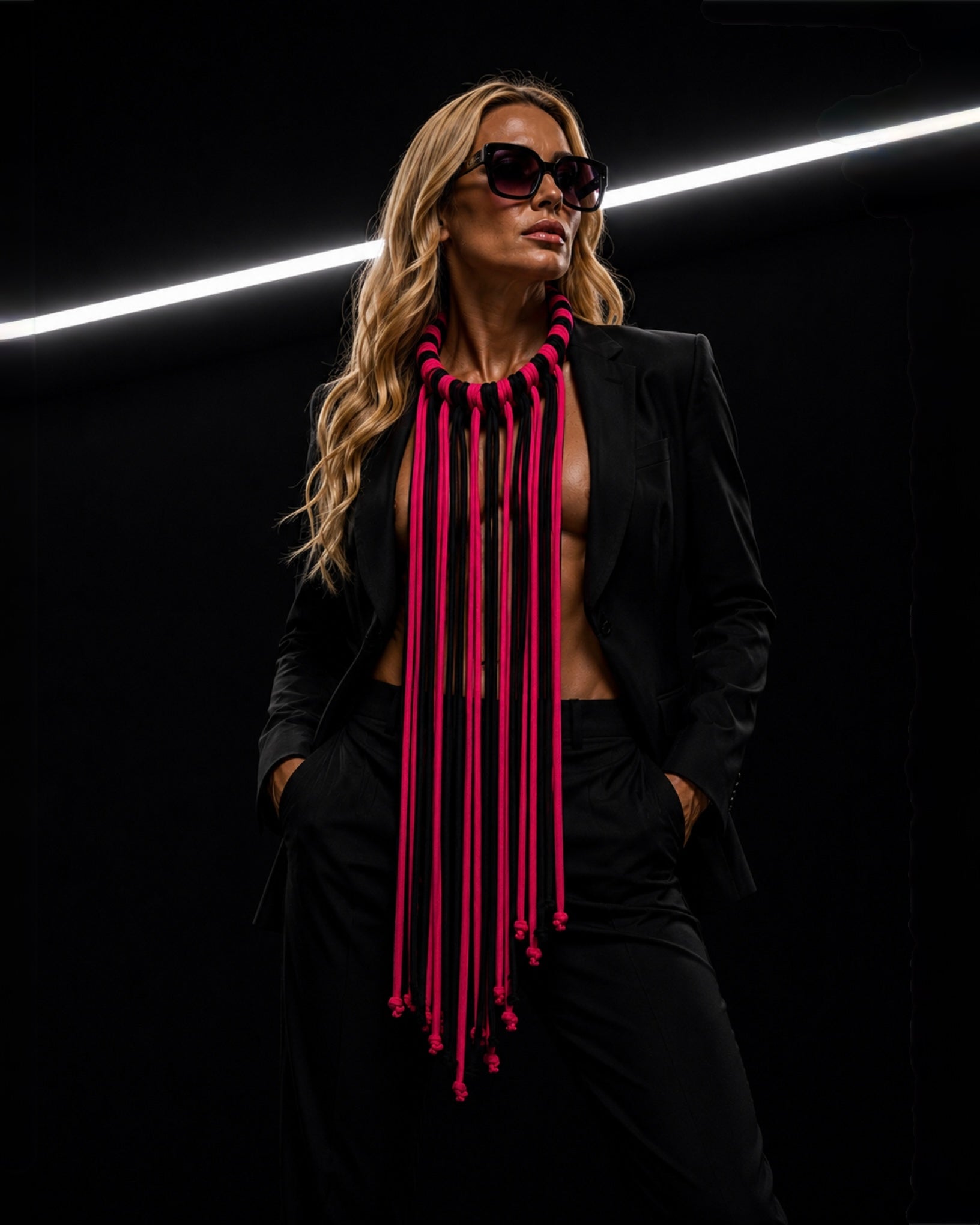 PROOVOC Atelier Couture Necklace Spandex - Black / Pink