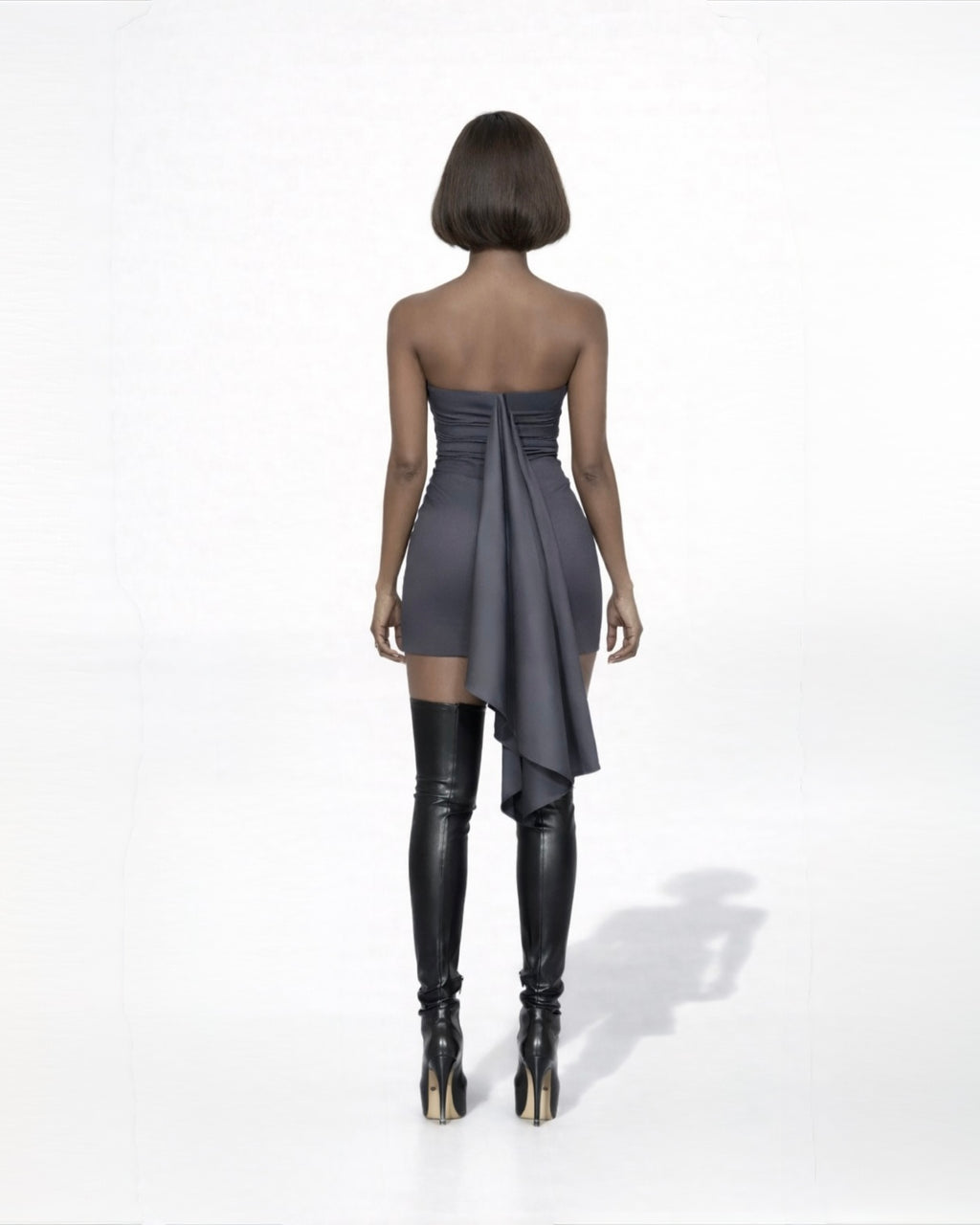 PROOVOC Bandeau Dress – Graphite Spandex