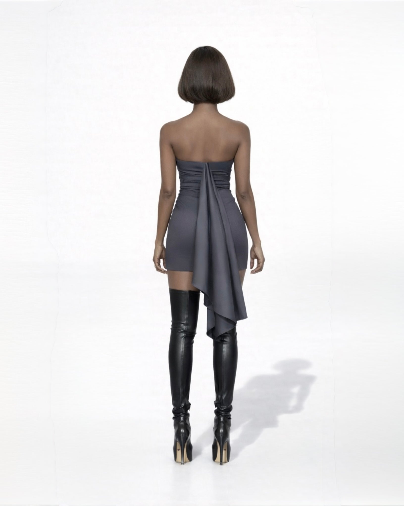 PROOVOC Bandeau Dress – Graphite Spandex