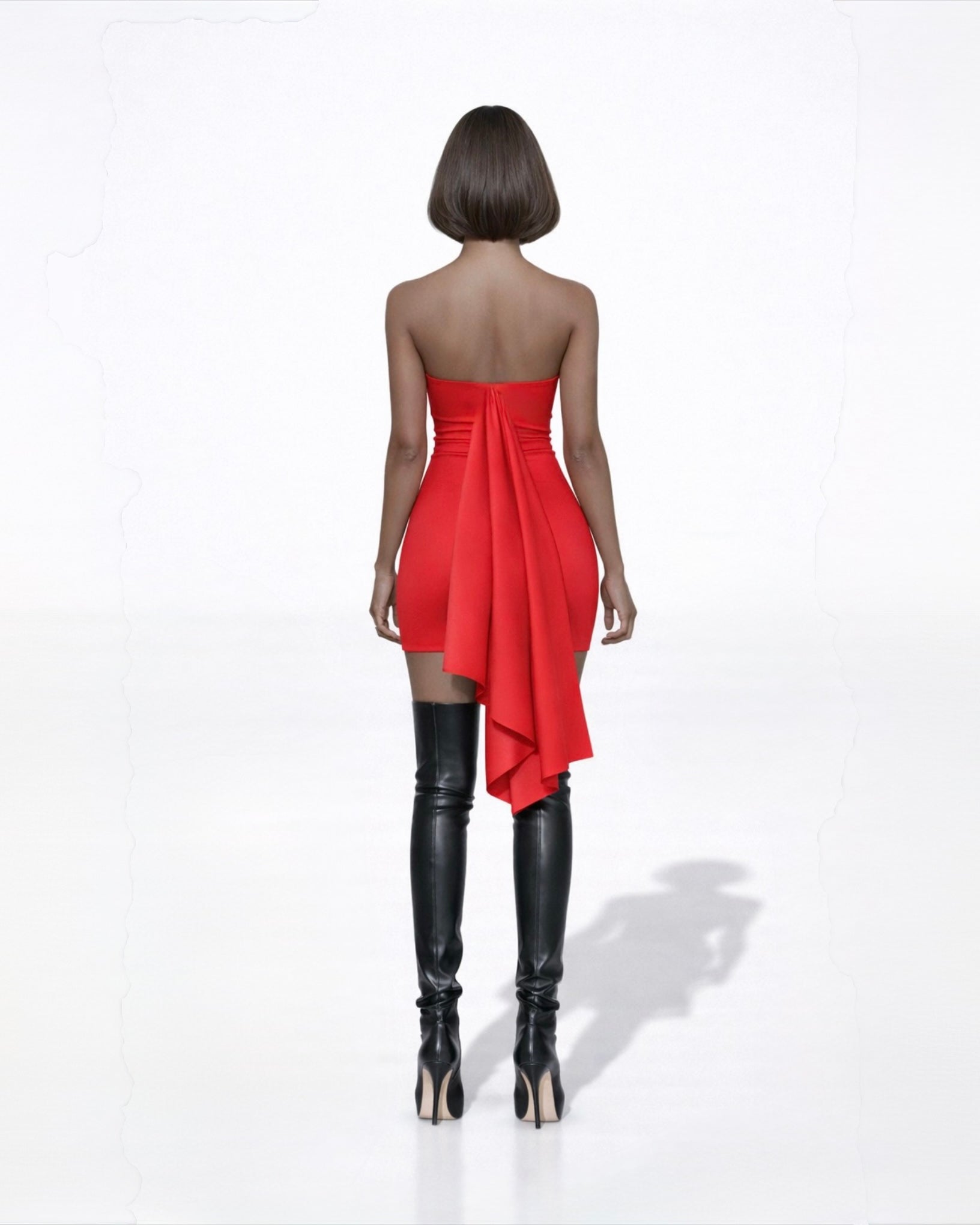 PROOVOC Bandeau Dress- Red Spandex